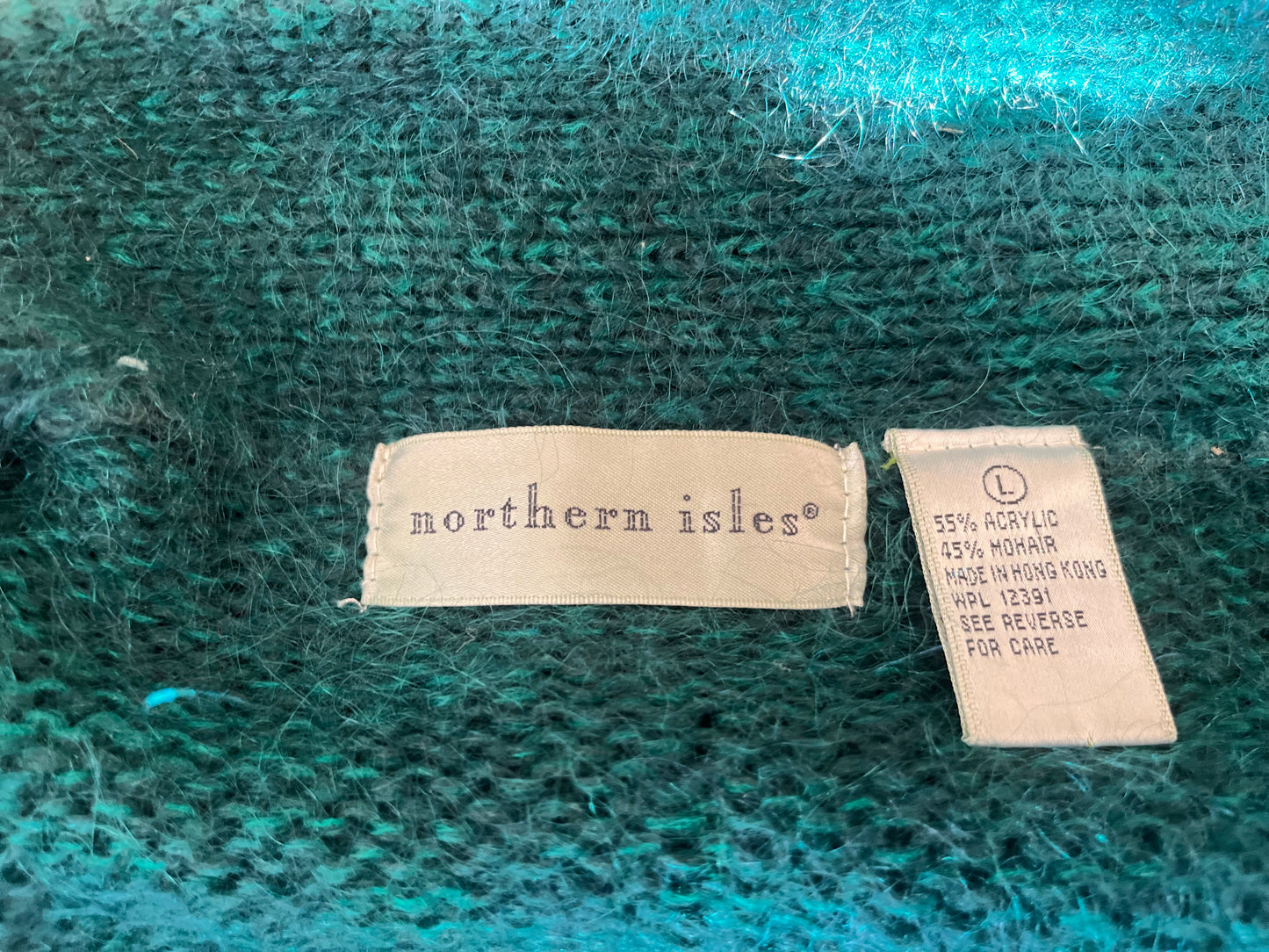 Vintage northern isles emerald green cardigan, large