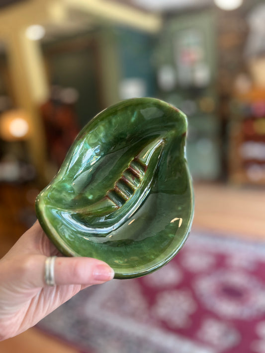 Green ceramic ashtray