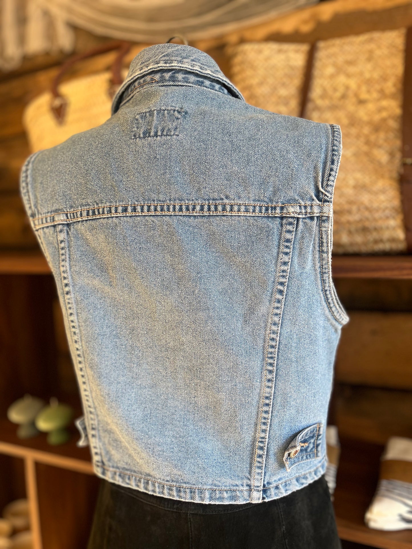 Vintage topaz denim vest, S/m