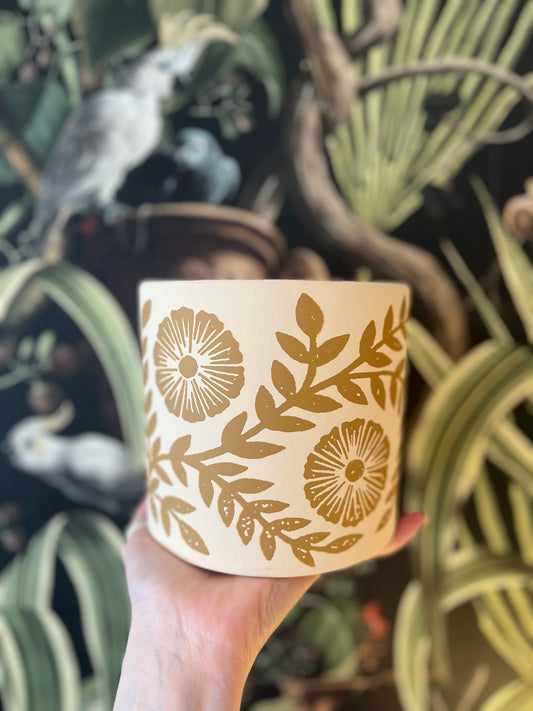 Mustard Terracotta Flower Pots, Large