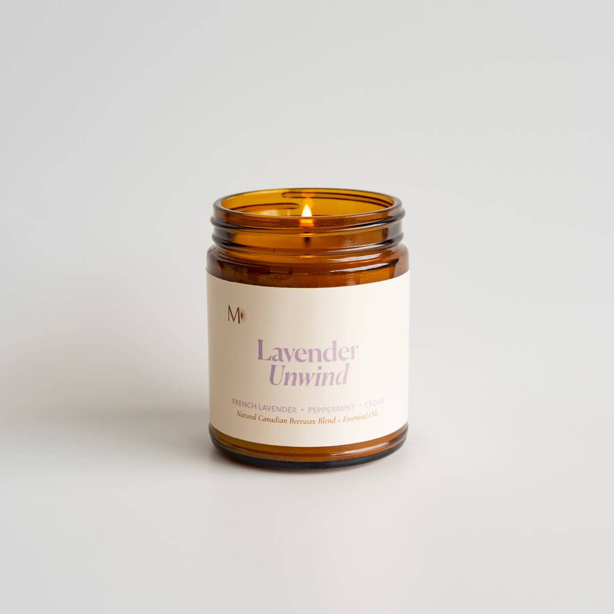 Lavender Unwind | All-Natural Canadian Beeswax Candle Jar